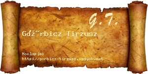 Görbicz Tirzusz névjegykártya